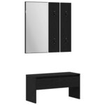 vidaXL Ensemble de meubles d'entrée 5 Pièces Chêne noir et Argent