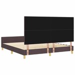 vidaXL Cadre de lit avec tête de lit Marron foncé 180 x 200 cm tissu