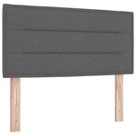 vidaXL Lit à ressorts avec matelas Gris foncé 90 x 190 cm tissu