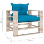 vidaXL Canapé palette de jardin avec coussins bleu bois de pin