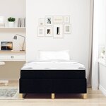 vidaXL Cadre de lit avec matelas Noir 120 x 190 cm tissu