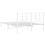 vidaXL Cadre de lit métal avec tête de lit blanc 160x200 cm