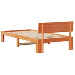 vidaXL Cadre de lit avec tête de lit marron ciré 80x200 cm en bois de pin massif