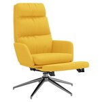 vidaXL Chaise de relaxation avec repose-pied Jaune moutarde Tissu
