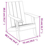vidaXL Chaise de jardin Adirondack marron clair 75x88 5x89 5 cm PP