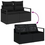 Ensemble de canapés de jardin vidaXL 6 pièces avec coussins noir poly rotin