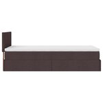 vidaXL Cadre de lit ottoman avec matelas marron foncé 80x200 cm tissu