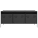 vidaXL Meuble TV noir 101 5x39x43 5 cm acier laminé à froid