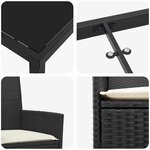 vidaXL Ensemble de salle à manger pour jardin 5 Pièces Noir polyrotin