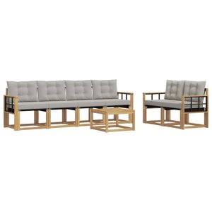 vidaXL Ensemble de canapés d'extérieur 7 pc Blanc et gris clair