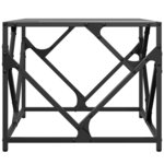 vidaXL Table basse avec dessus en verre noir 50x50x41 cm acier