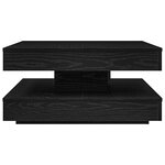 vidaXL Table basse rotative à 360 degrés noir 70x70x34 5 cm