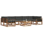 vidaXL Ensemble de canapés d'extérieur 8 Pièces Naturel et Anthracite