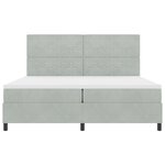 Lit Box Spring avec Matelas Gris clair 200x200 cm Velours