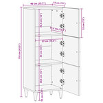 vidaXL Buffet 40x33x110 cm bois de manguier massif