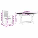 vidaXL Table de jardin pliable 7 Pièces Gris