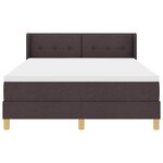 vidaXL Lit à ressorts avec matelas Marron foncé 190 x 140 cm Polyester