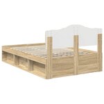 vidaXL Cadre de lit Chêne Sonoma 135 x 190 cm Bois de pin massif