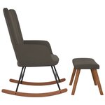 vidaXL Chaise à bascule avec repose-pied Gris foncé Velours