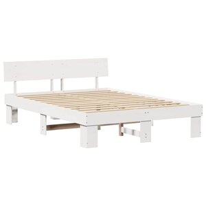 vidaXL Cadre de lit Blanc 160 x 200 cm Bois massif en pin