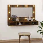 vidaXL Armoire à miroir avec LED Chêne fumé 90x31 5x62 cm