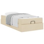 vidaXL Cadre de lit avec matelas avec matelas 2 Pièces Crème tissu