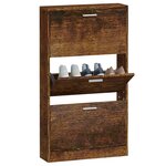 vidaXL Armoire à chaussures Chêne fumé 59x17x108 cm Bois d'ingénierie