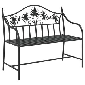 vidaXL Banc de jardin Noir 104 x 52 5 x 89 cm Acier
