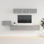 vidaXL Ensemble de meubles TV 5 Pièces Sonoma gris Bois d'ingénierie
