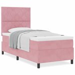 vidaXL Lit à ressorts avec matelas Rose 90 x 190 cm Velours
