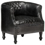 vidaXL Chaise cabriolet Noir 62x58x65 cm Cuir véritable