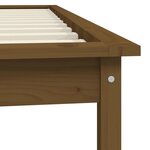 vidaXL Cadre de lit sans matelas marron miel 90x200 cm bois massif