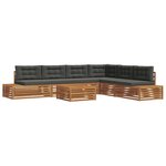 vidaXL 8 pc Ensemble de canapés d'extérieur Naturel et Anthracite