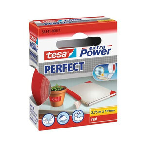 Ruban adhésif toilé réparation fixation tesa power effect 2 75m x 19mm rouge