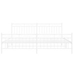vidaXL Cadre de lit métal sans matelas et pied de lit blanc 193x203 cm