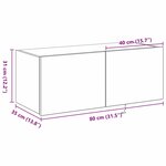 vidaXL Meuble TV mural Montage mural chêne artisanal 80 x 35 x 31 cm