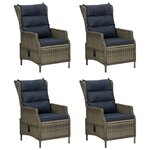 vidaXL Ensemble à manger de jardin 5Pièces Marron Résine tressée