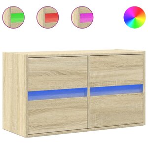 vidaXL Meuble TV mural avec lumières LED chêne sonoma 80x31x45 cm