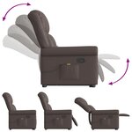 vidaXL Fauteuil de massage inclinable marron brillant similicuir