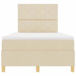 vidaXL Lit à ressort LED avec matelas Crème 120 x 200 cm tissu