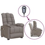 vidaXL Fauteuil de massage Taupe Tissu