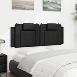 vidaXL Coussin de tête de lit noir 140 cm similicuir