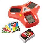 Mattel games - uno triple play  112 cartes et unité de jeu sonore et lumineuse - jeu de cartes famille - des 7 ans