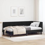 vidaXL Cadre de lit d'angle avec tête de lit Noir 100 x 200 cm Velours