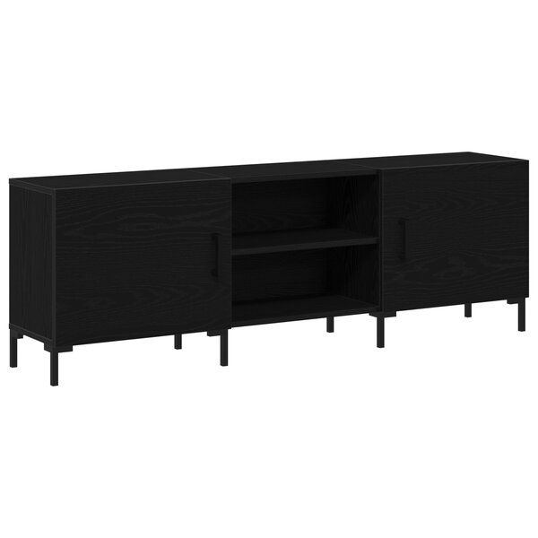 Meuble TV vidaXL Noir Chêne 150x30x50 cm Bois d'ingénierie