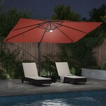 vidaXL Parasol Roma à Bras Déporté Rouge et Noir 352 x 251 x 265 cm