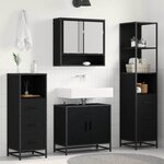 vidaXL Ensemble de mobilier de salle de bain 4 Pièces Chêne noir