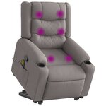 vidaXL Fauteuil inclinable de massage Taupe Tissu