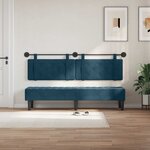 vidaXL Tête de lit suspendue Avec lumière LED Bleu Velours