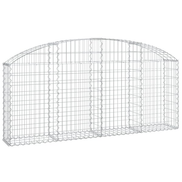 vidaXL Panier de gabions arqué 200x30x80/100 cm Fer galvanisé